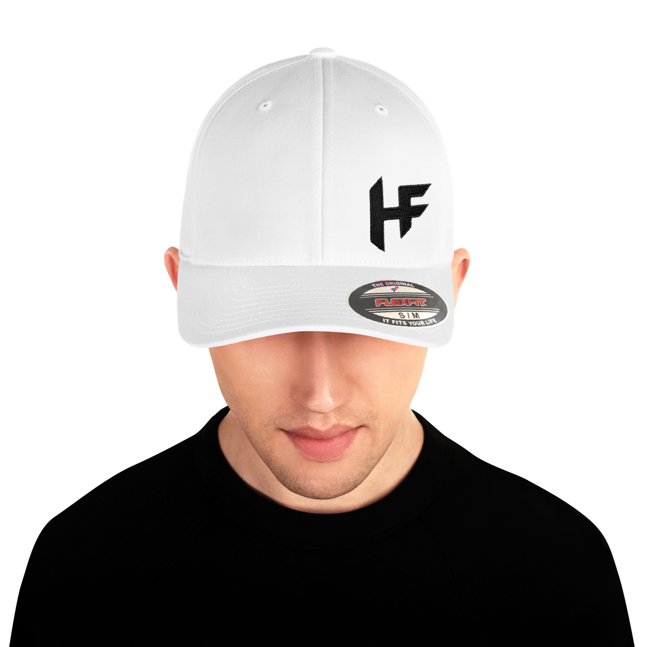 Highly Favored Flex Fit Baseball Cap in White Black
